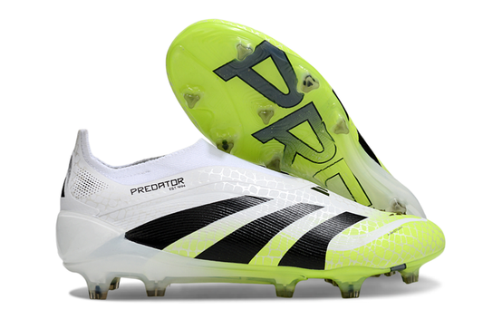 Adidas Predator 25 Elite Laceless FG - White/Black/Green
