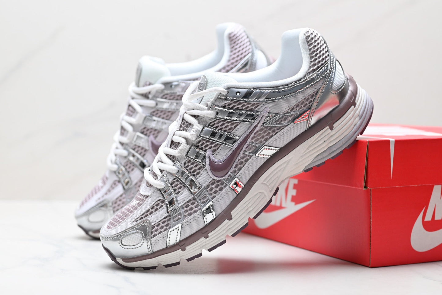Nike P6000 White/Silver/Brown