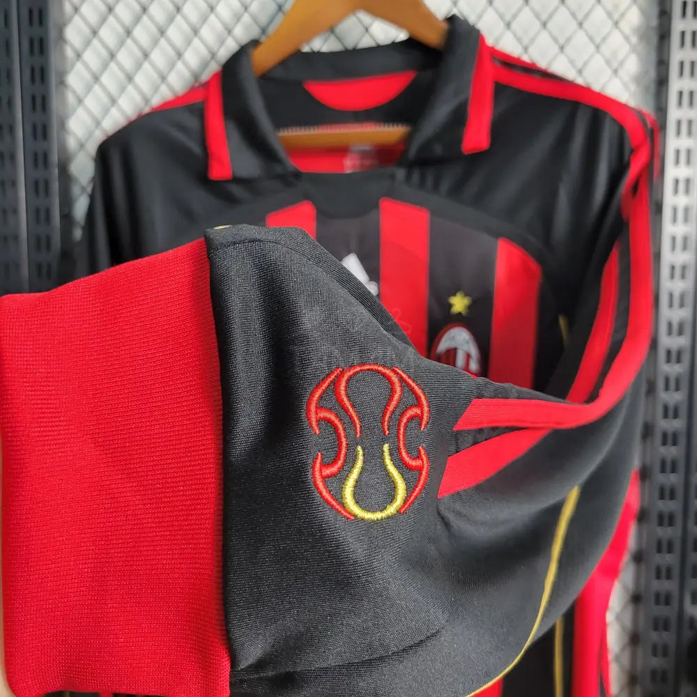 Ac Milan Home Kit Retro Long Sleeves 06/07 Football Jersey