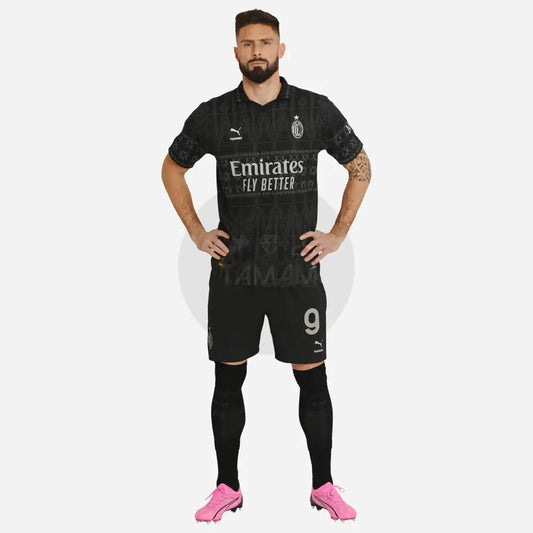 Ac Milan X Pleasure 23/24 Kit – Dark Version Player Version Football Jersey