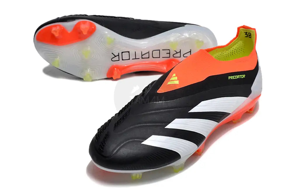 Adidas Predator Elite Fg Solar Energy Laceless - Core Black/Footwear White/Solar Red Soccer Cleats