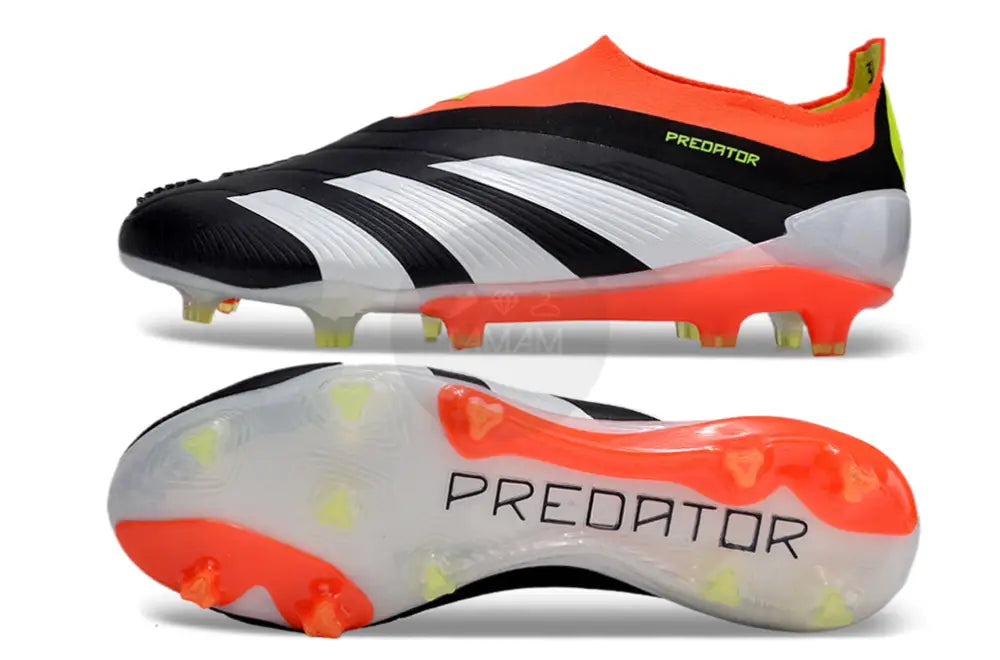 Adidas Predator Elite Fg Solar Energy Laceless - Core Black/Footwear White/Solar Red Soccer Cleats