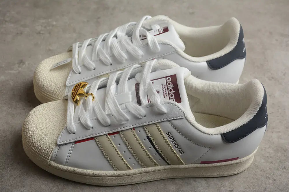 Adidas Superstar White Grey And Yellow Sneakers