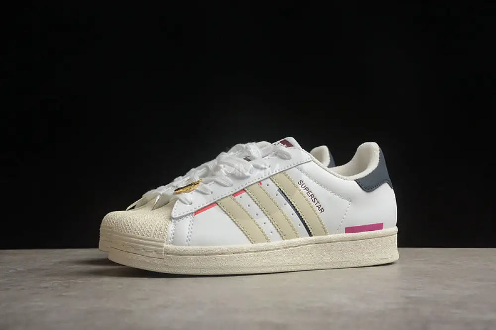 Adidas Superstar White Grey And Yellow Sneakers