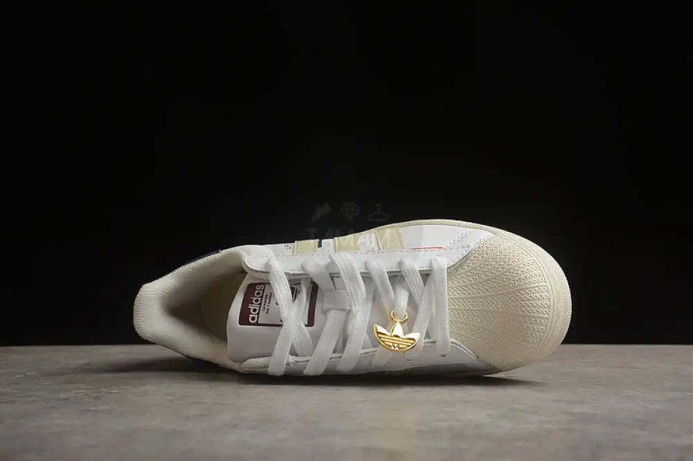 Adidas Superstar White Grey And Yellow Sneakers