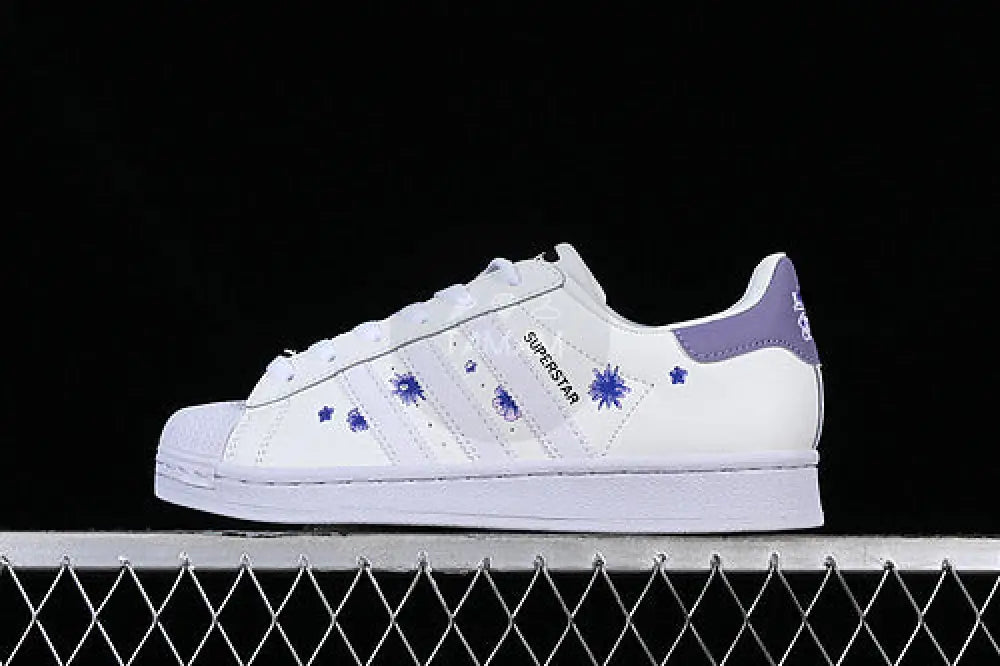 Adidas Superstar White/Purple Sneakers