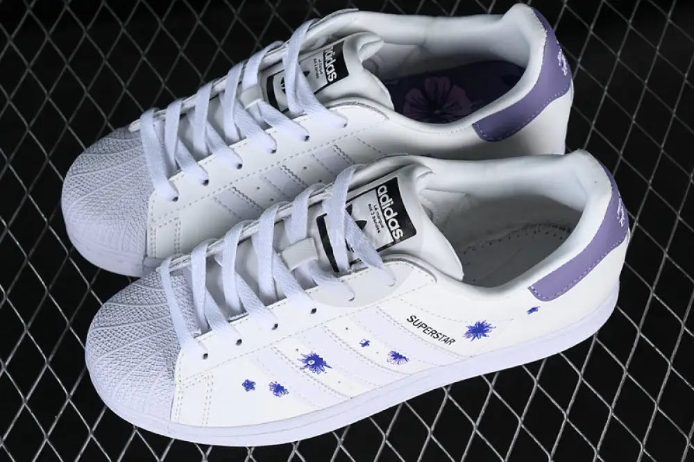 Adidas Superstar White/Purple Sneakers