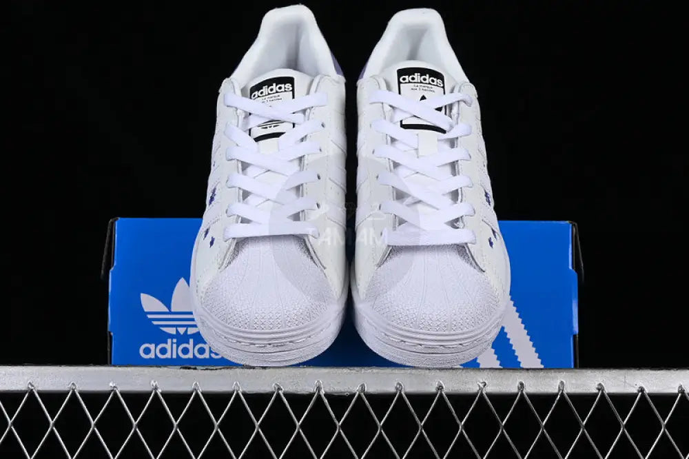 Adidas Superstar White/Purple Sneakers