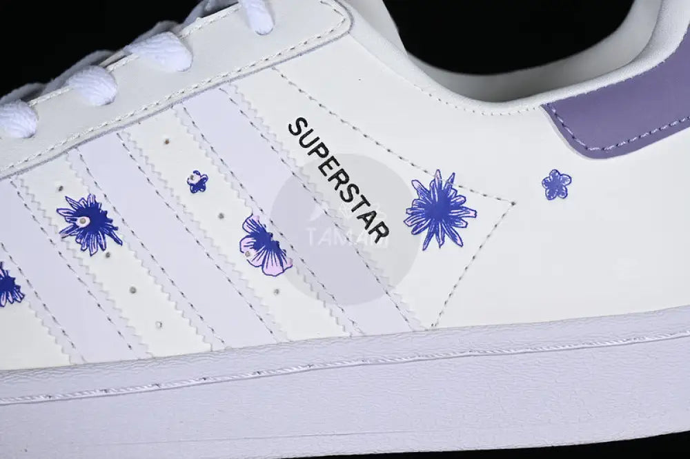 Adidas Superstar White/Purple Sneakers