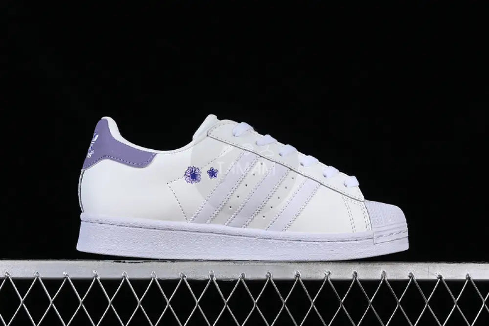 Adidas Superstar White/Purple Sneakers