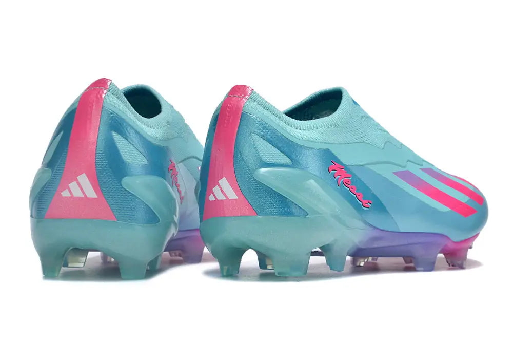 Adidas X Crazyfast.1 Laceless Messi Bienvenido A Miami Fg - Flash Aqua/Lucid Pink/Lucid Cyan Soccer