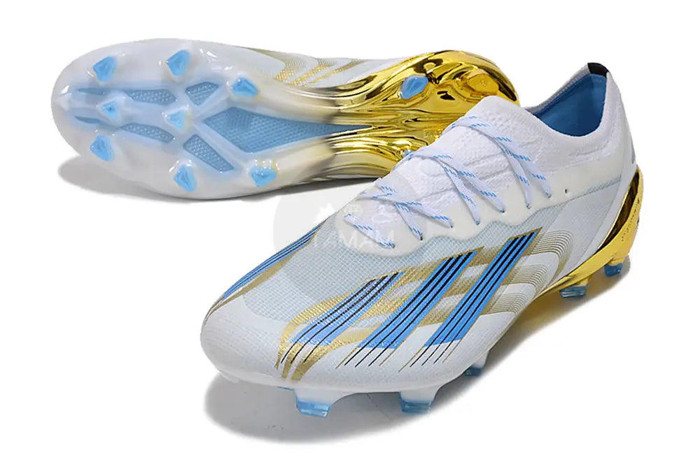 Adidas X Crazyfast.1 Messi Fg Las Estrellas - Cloud White/Blue/Gold Metallic Soccer Cleats