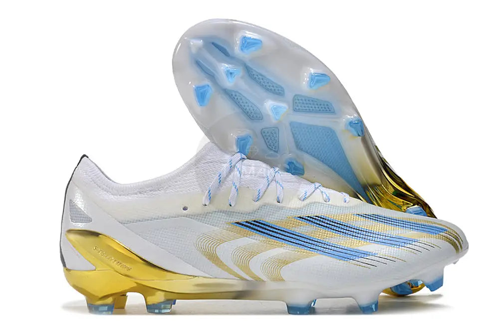 Adidas X Crazyfast.1 Messi Fg Las Estrellas - Cloud White/Blue/Gold Metallic Soccer Cleats