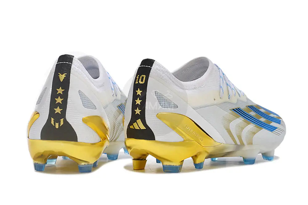 Adidas X Crazyfast.1 Messi Fg Las Estrellas - Cloud White/Blue/Gold Metallic Soccer Cleats