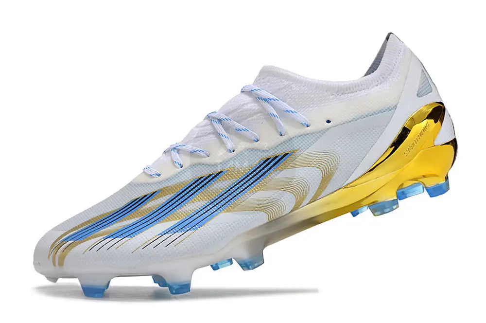 Adidas X Crazyfast.1 Messi Fg Las Estrellas - Cloud White/Blue/Gold Metallic Soccer Cleats