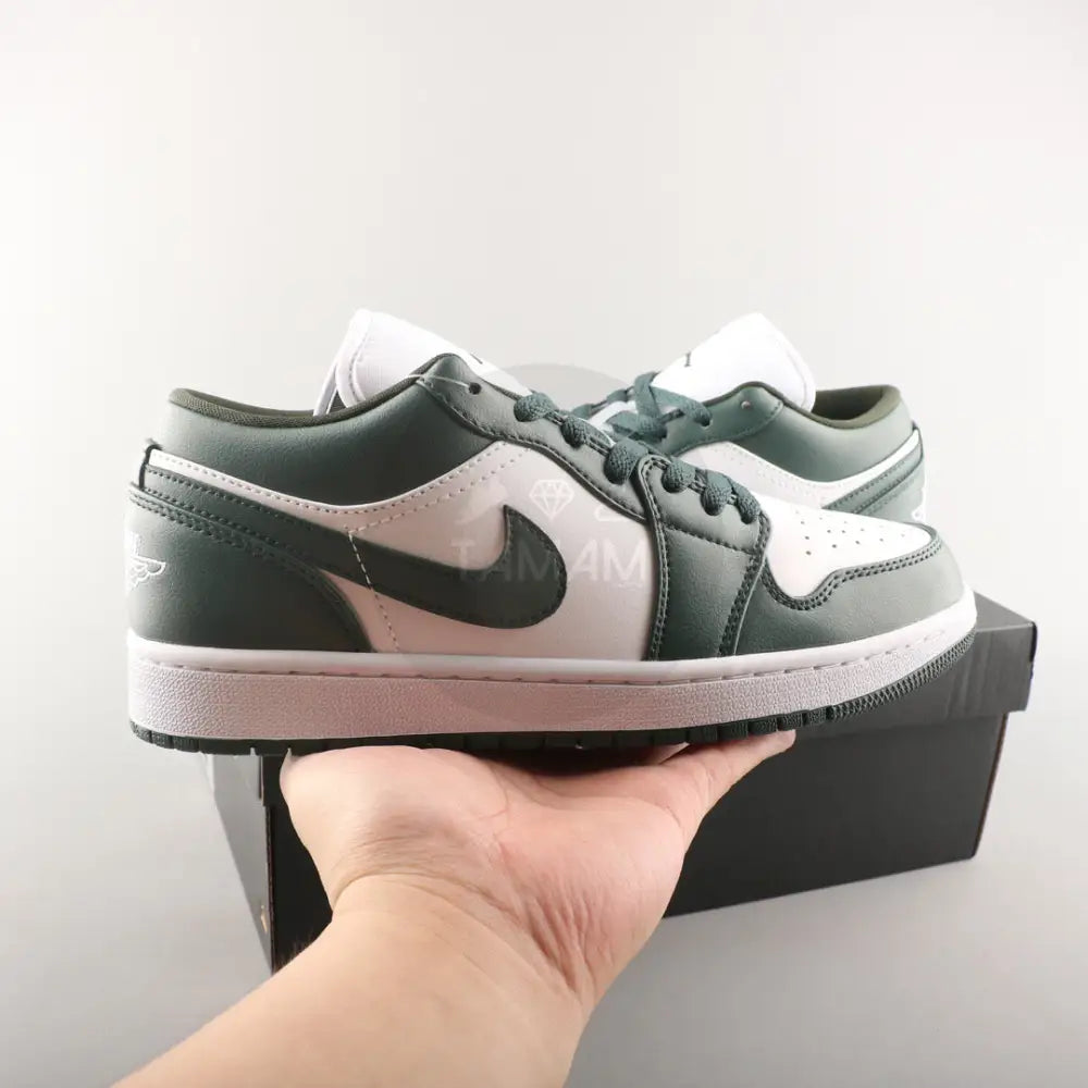 Air Jordan 1 Low Dark Green White Shoes