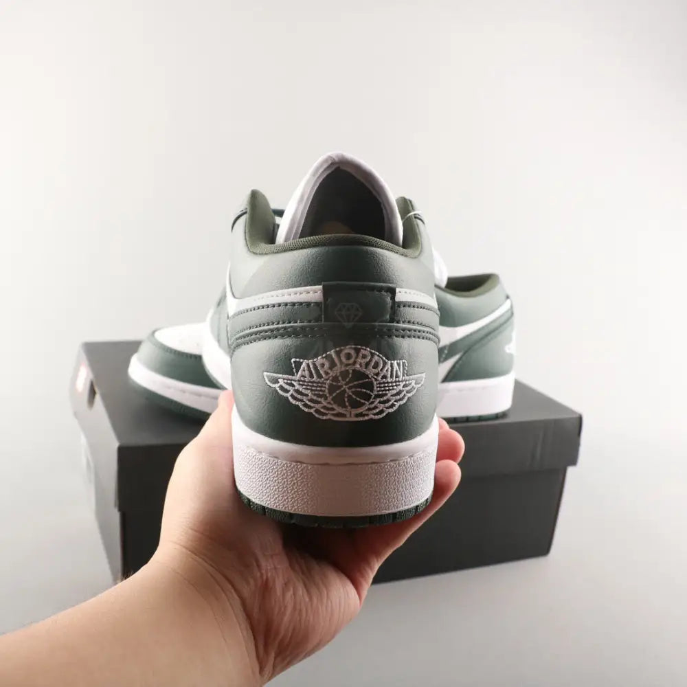 Air Jordan 1 Low Dark Green White Shoes