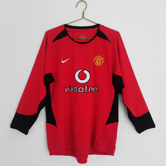 M@nchester United Home Kit Retro Long Sleeves 02/04