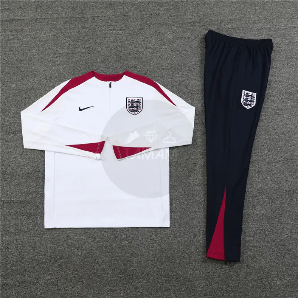 England White/Red 1/4 Zip Training Tracksuit 24/25 International