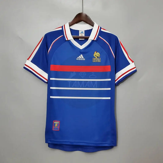 France Home Kit Retro International 98 Football Jersey