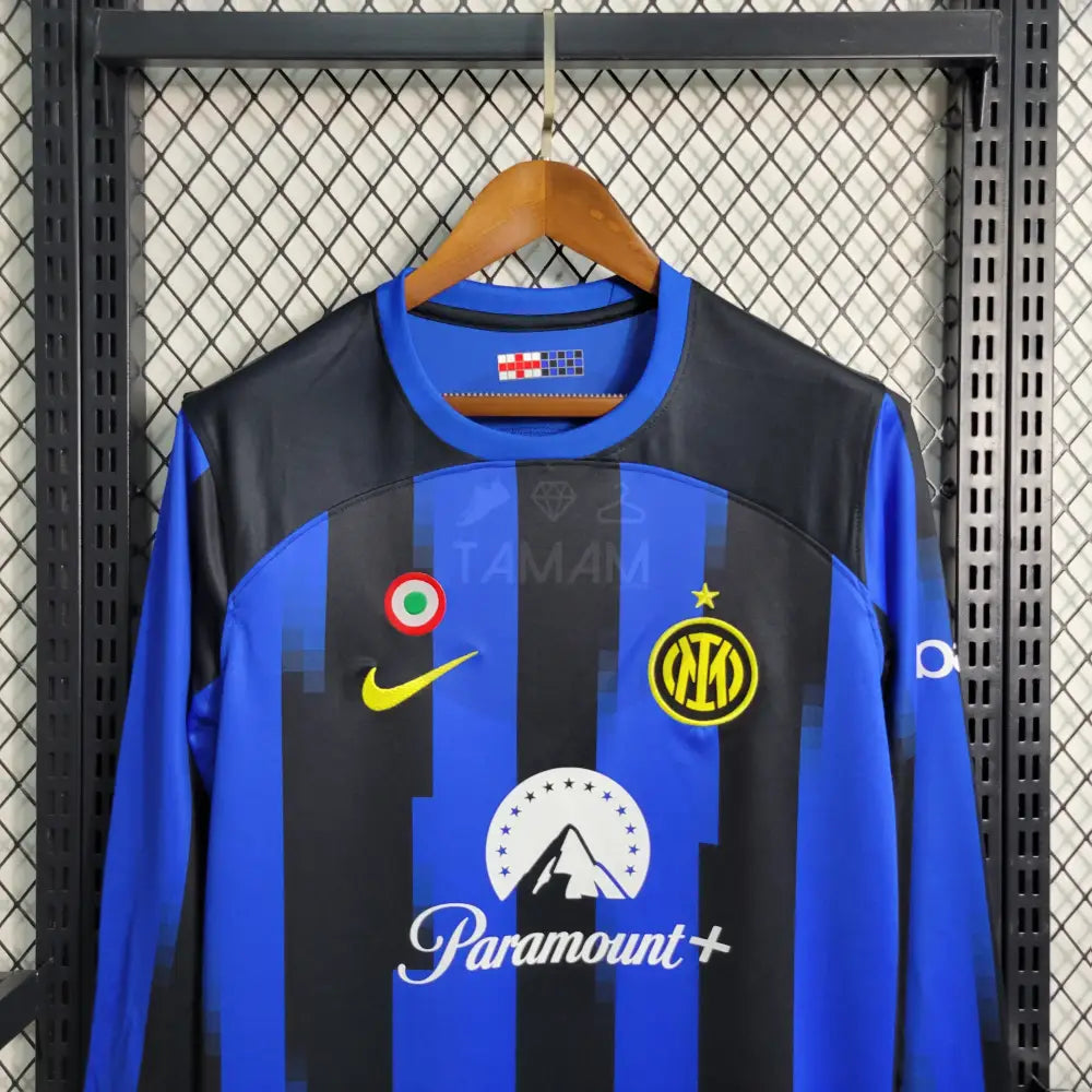 Inter Milan Home Kit 23/24 Long Sleeves Sleeves Football Jersey