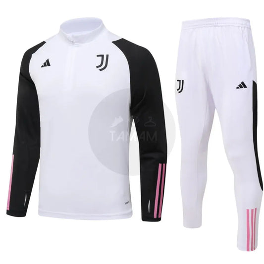 Juventus White/Pink 1/4 Zip Training Tracksuit 23/24