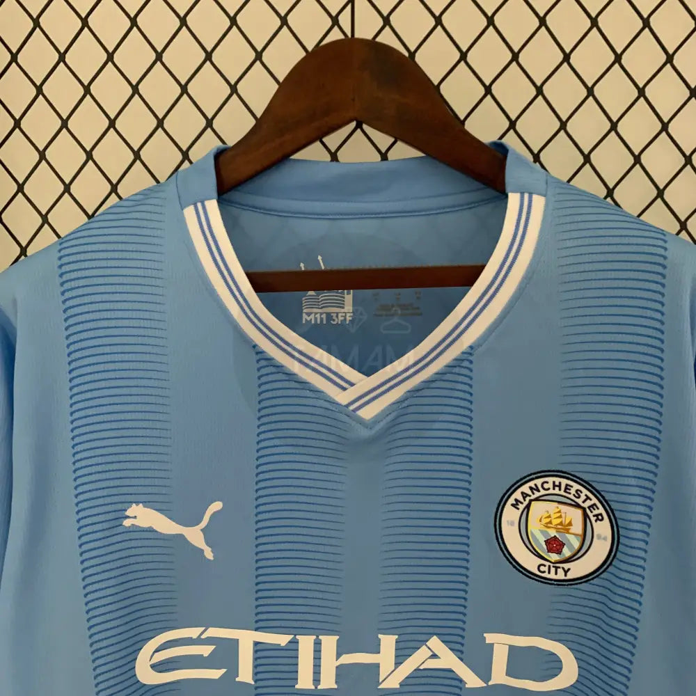 Manchester City Home Long Sleeves 23/24 Sleeves Football Jersey