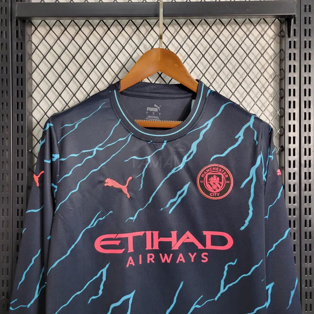 Manchester City Third Kit 23/24 Long Sleeves Sleeves Football Jersey