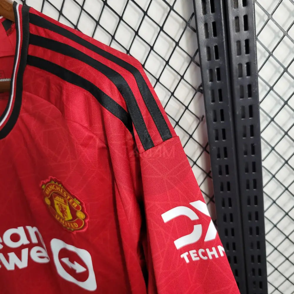 Manchester United Home Kit 23/24 Long Sleeves Sleeves Football Jersey