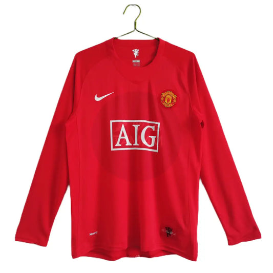 Manchester United Home Kit Retro Long Sleeves 07/08 Football Jersey