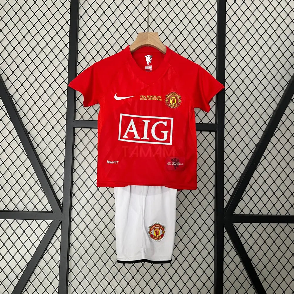 Manchester United Home Retro Kit Kids 11/12 Final 2008 Moscow Football Jersey