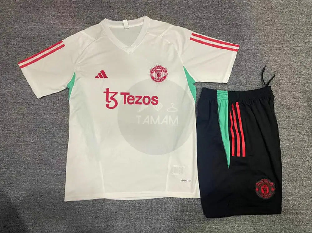 Manchester United Pre Match Kit White 23/24 Kids Football Jersey