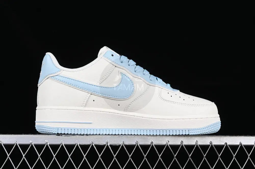 Nike Air Force 1 White And Blue Shoes