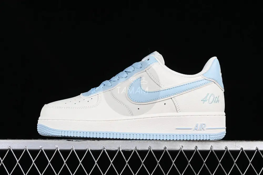 Nike Air Force 1 White And Blue Shoes