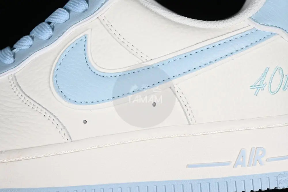 Nike Air Force 1 White And Blue Shoes