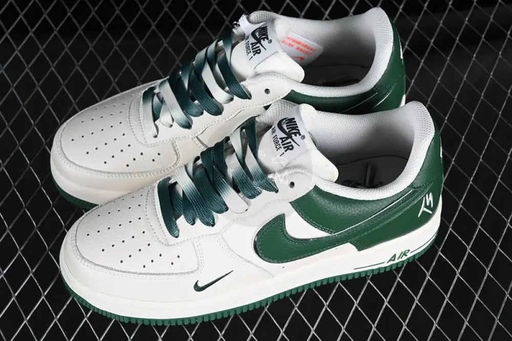 Nike Air Force 1 White And Green Shoes