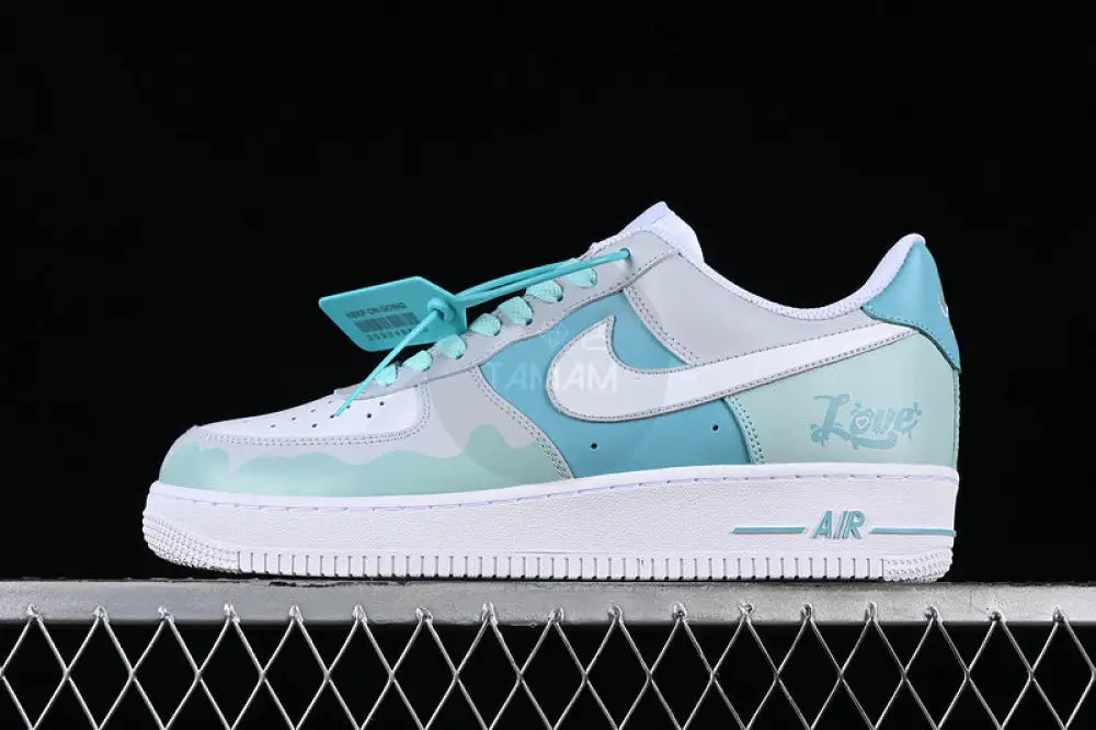 Nike Air Force Low White Blue And Green Shoes