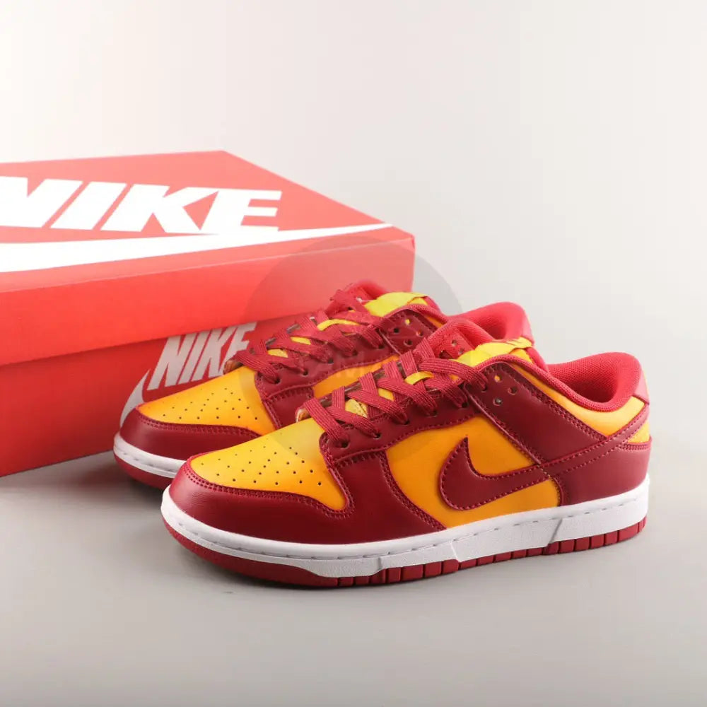 Nike Dunk Low Retro Burgundy Gold Shoes