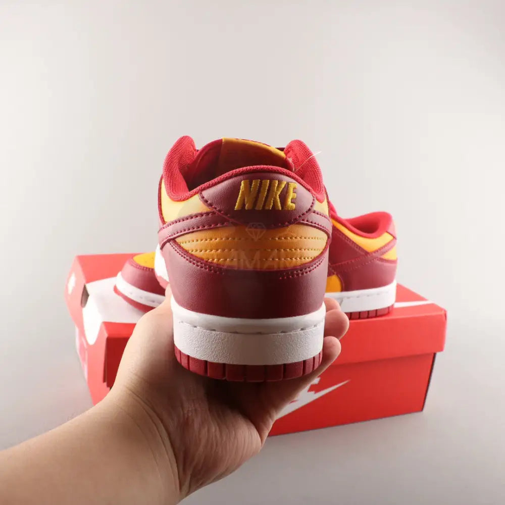 Nike Dunk Low Retro Burgundy Gold Shoes