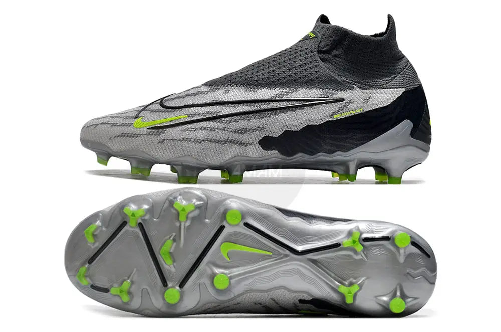 Nike Phantom Gx R9 Chrome Elite Df Fg - Black/Grey/Green Soccer Cleats