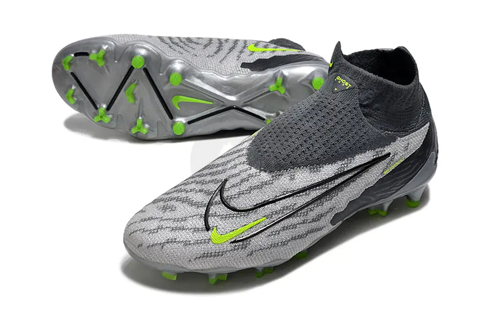 Nike Phantom Gx R9 Chrome Elite Df Fg - Black/Grey/Green Soccer Cleats