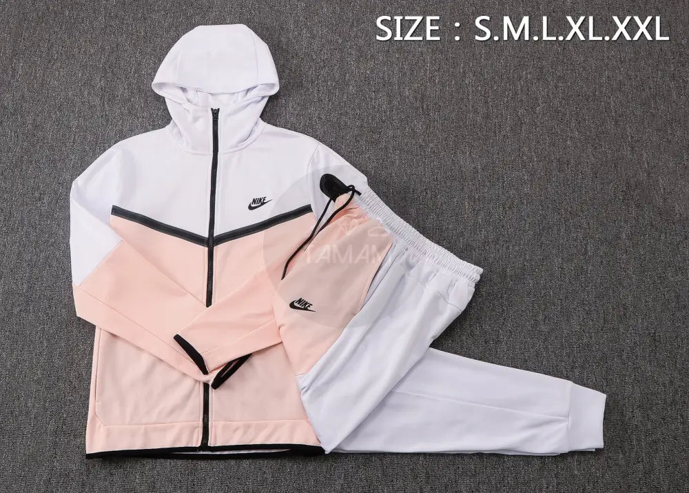 Nike Tracksuit White And Baby Pink - Dri Fit