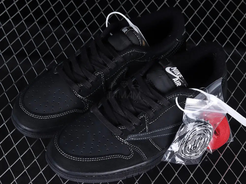 Nike Travis Scott X Air Jordan 1 Low Black White And Phantom Shoes