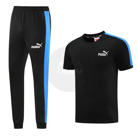 Puma T7 Black And Blue Set Shirt + Pants Tracksuit
