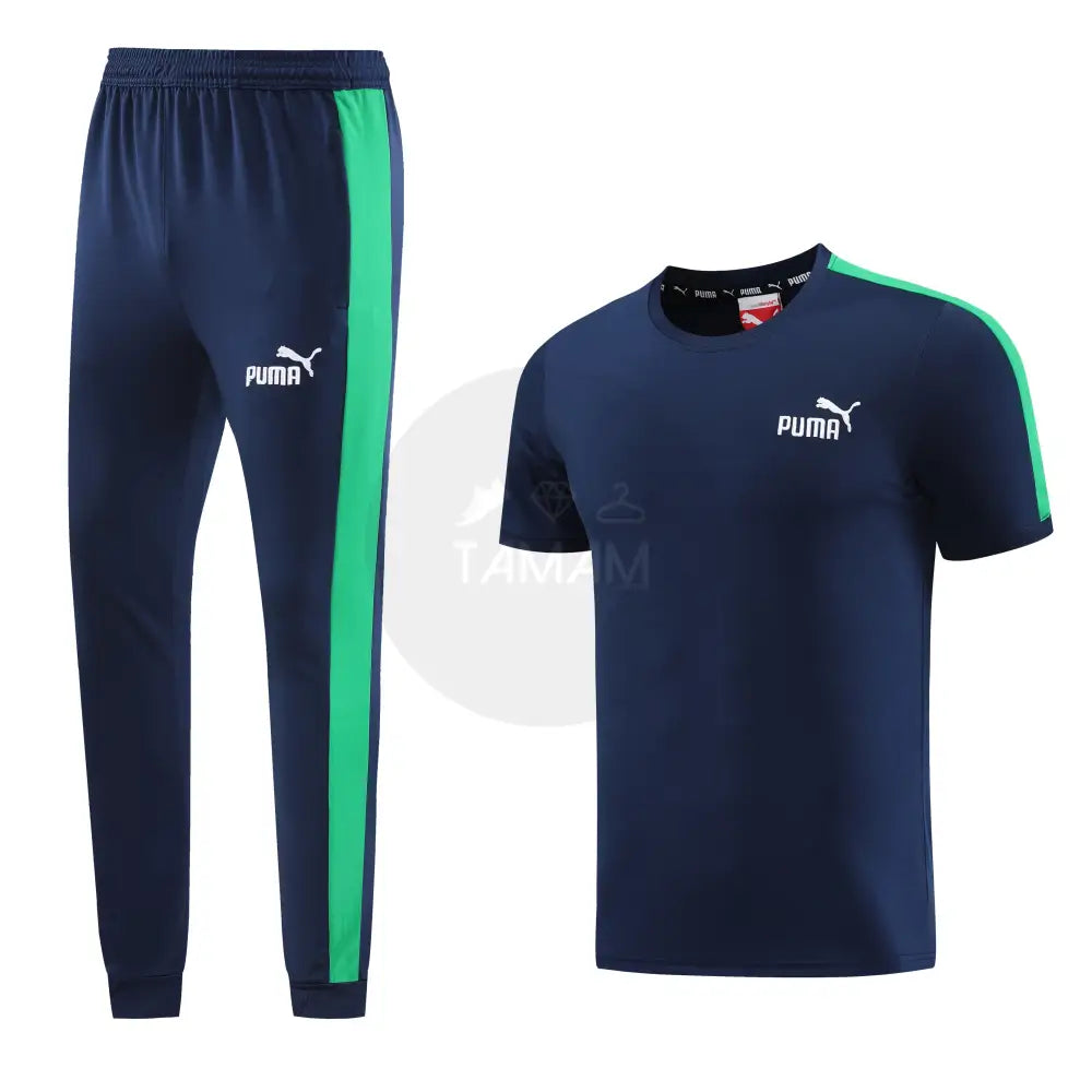 Puma T7 Navy Green Set Shirt + Pants Tracksuit