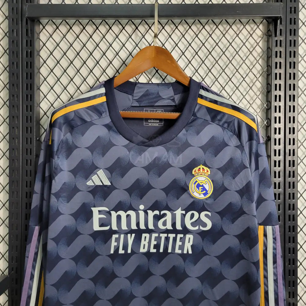 Real Madrid Away Kit 23/24 Long Sleeves Sleeves Football Jersey