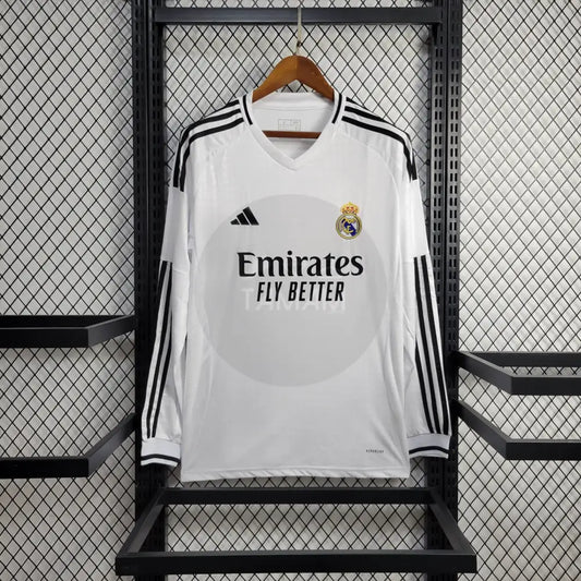 Real Madrid Home Kit 24/25 Long Sleeves Sleeves Football Jersey