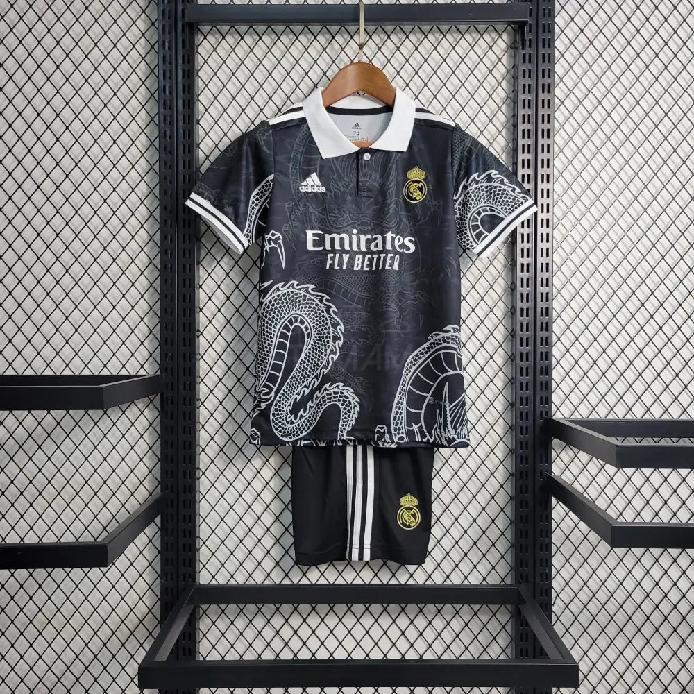 Real Madrid Kit Special Edition Dragon Black Kids 23/24 Football Jersey