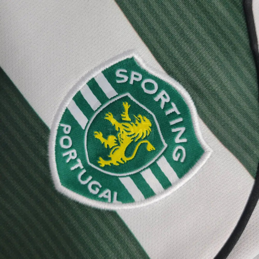 Sporting Lisbon Home Kit Retro Long Sleeves 01/03 Football Jersey